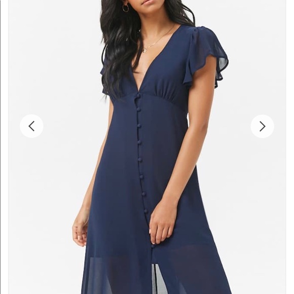 chiffon butterfly sleeve midi dress